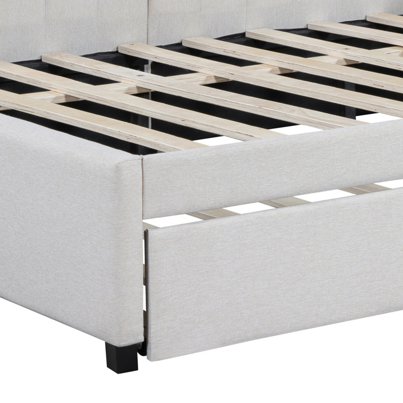 Lit de jour en tissu d'ameublement (beige), Beige