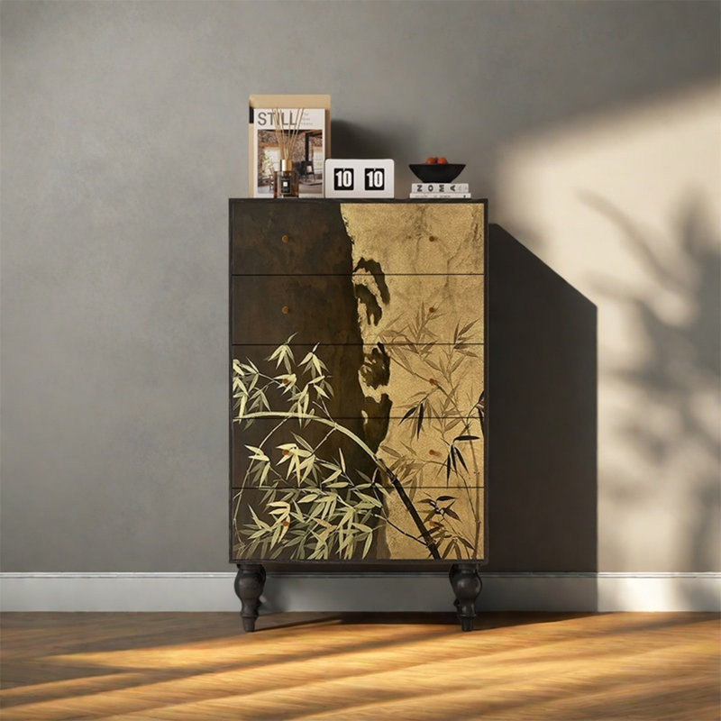 Spacious Storage Cabinet with Walnut Frame