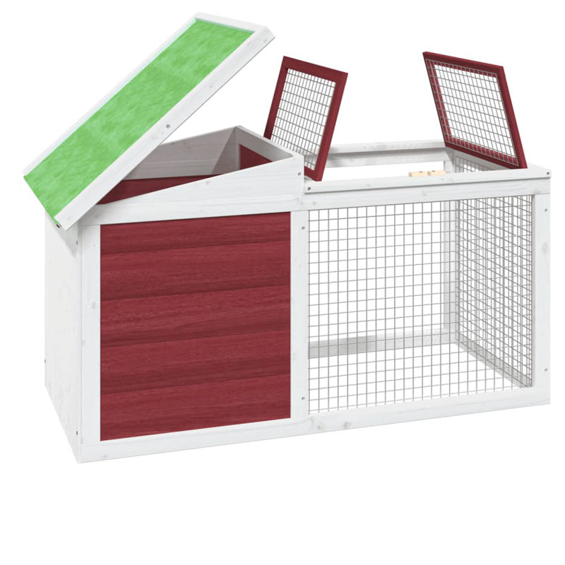 Pembroke Weather Resistant Rabbit Hutch, Mocha/White