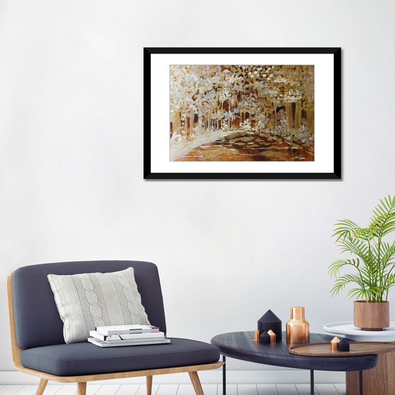 «Trees» par Kent Youngstrom - reproduction sur toile tendue, Papier d'art encadré noir, Blanc, H 16 po x l 24 po x P 1 po