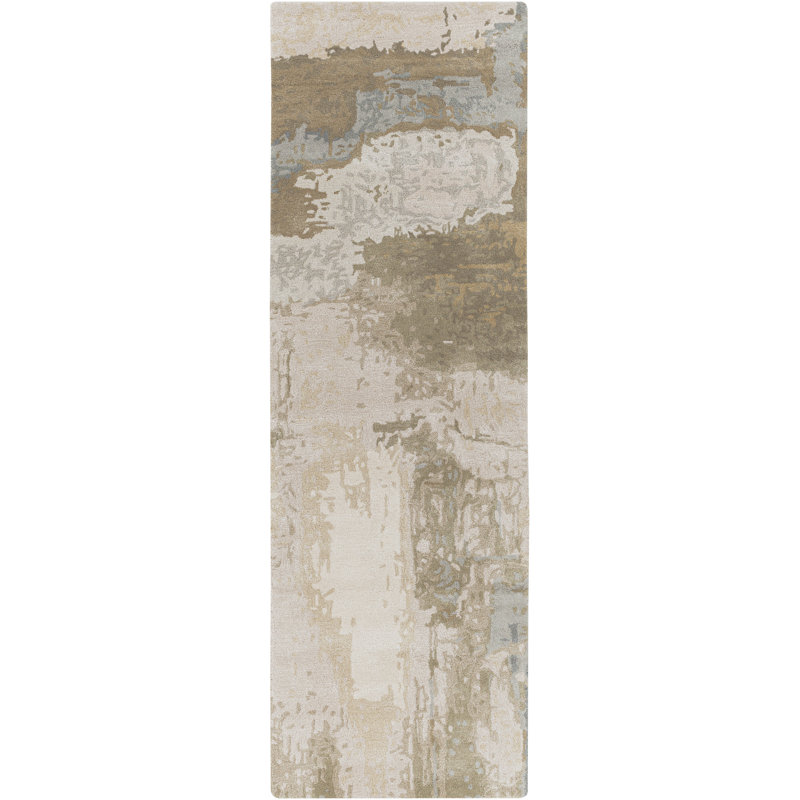 Wool Abstract Indoor Rug, Rectangle 2'6" x 8'