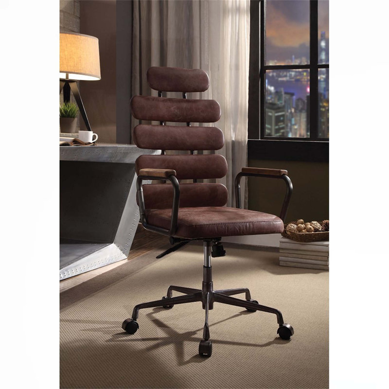 Fauteuil de conférence en cuir véritable Brixham, Whisky rétro