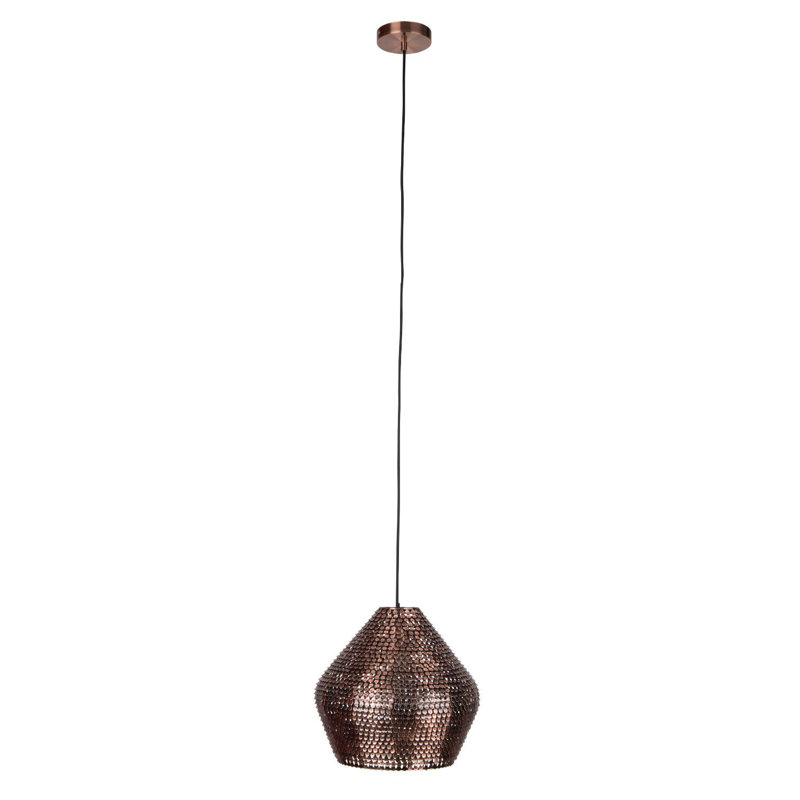 1 - Light Copper Lantern Pendant, 59" H x 14" W x 14" D