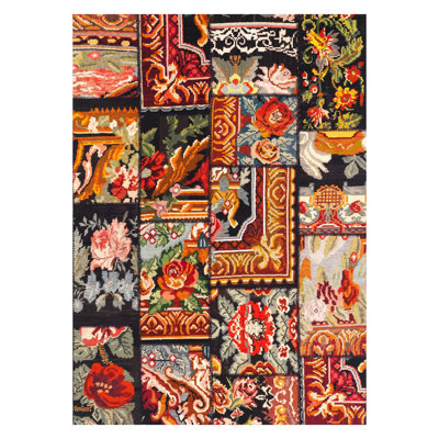 Tapis en polyester tissé à plat à la machine Montana - rouge / noir