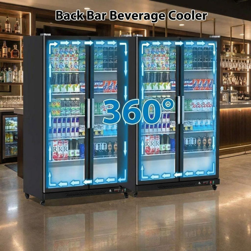 Réfrigérateur commercial avec 2 portes vitrées et éclairage à DEL