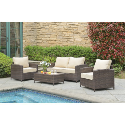 4 - Person Patio Conversation Set with Cushions