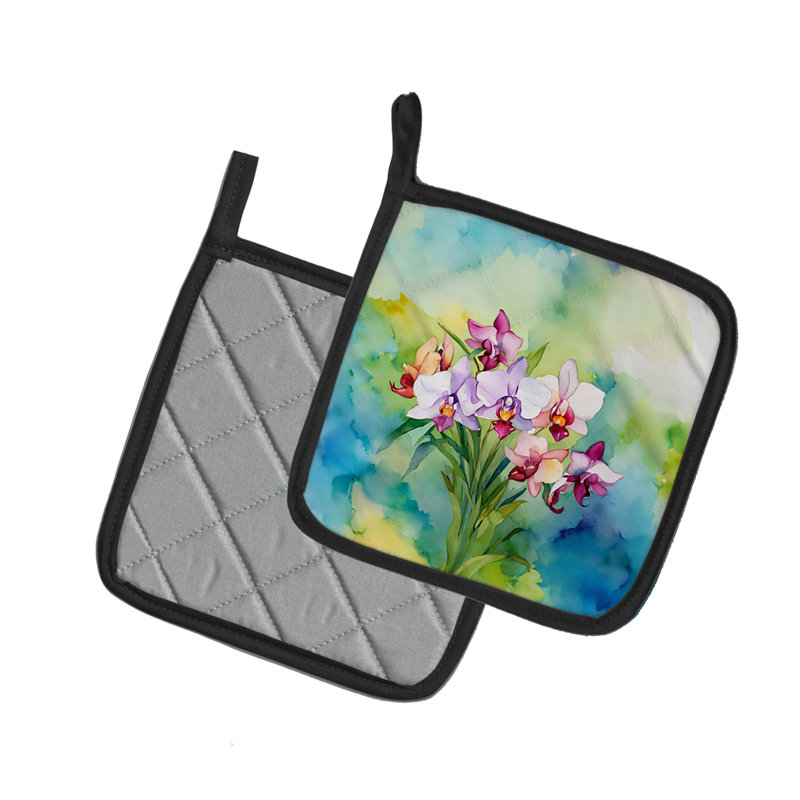 Caroline's Treasures Floral Polyester Potholder Set
