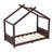 Twin House Floor Bed with Slats, Solid Wood Montessori Bed Frame for Kids, No Box Spring Needed, Espresso-390074191-390074205