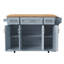 Fancy & Rustic Large Kitchen Island With Rubber Wood Drop Leaf - Embossed Texture Rolling Kitchen Cart With Ample Storage-2045043824