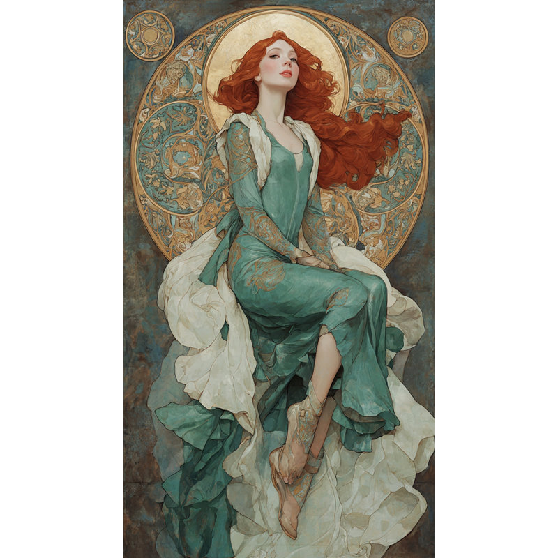 Art mural sur toile tendue Golden Muse, H 20 po x l 36 po