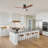 52" 3-Solid Blade Classic Flush Mount Ceiling Fan With Light and Remote Control
