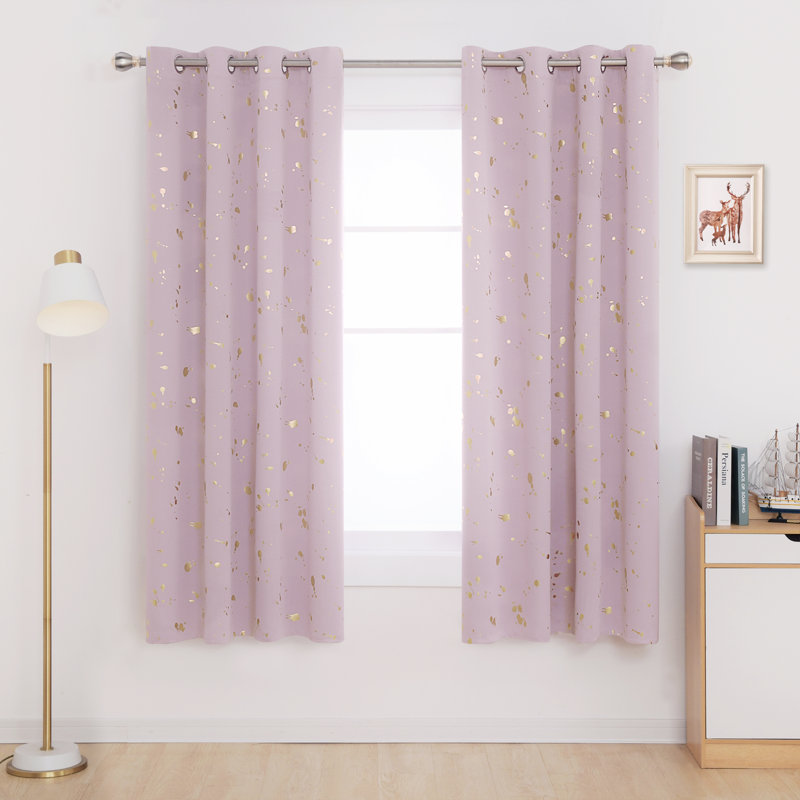 Girlie Room Darkening Curtain Panel Pair, 52" W x 84" L, Pink Lavender