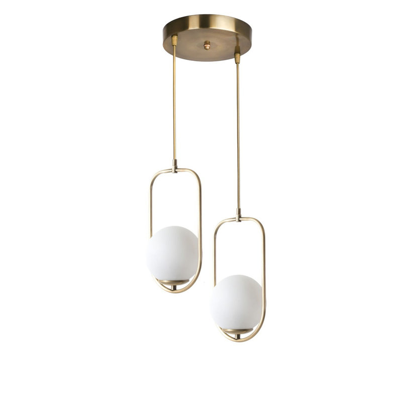 Lustre scandinave glam, hauteur 70 cm (27,6 po), diamètre 25 cm (9,8 po) | 100% métal avec peinture séchée au four et revêtement dégringolé | Douille E27, 40 W maximum | Finition blanche et cuivre élégante, parfaite pour les intérieurs modernes