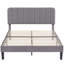 Lit plateforme rembourré en velours amélioré avec tête de lit réglable, conception renforcée et silencieuse, aucun sommier tapissier requis, support de lattes en bois robuste, assemblage facile-618794013-612254656