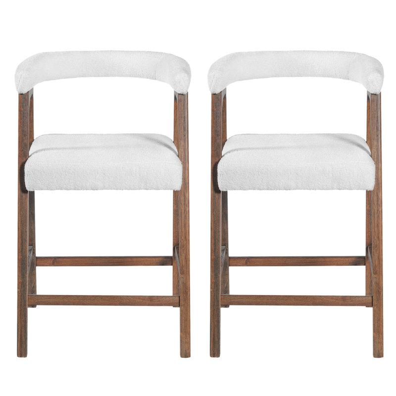 Tabourets de bar confortables en bois de noyer, conception moderne pour la cuisine, ensemble de 2