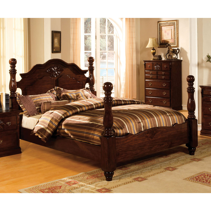 Kozo Solid Wood Four Poster Bed, King