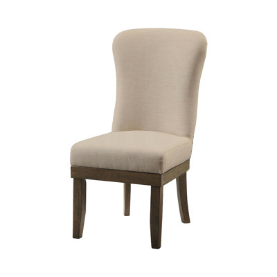 Chaise d'appoint l 20,4 po (ensemble de 2), lin beige et brun récupéré