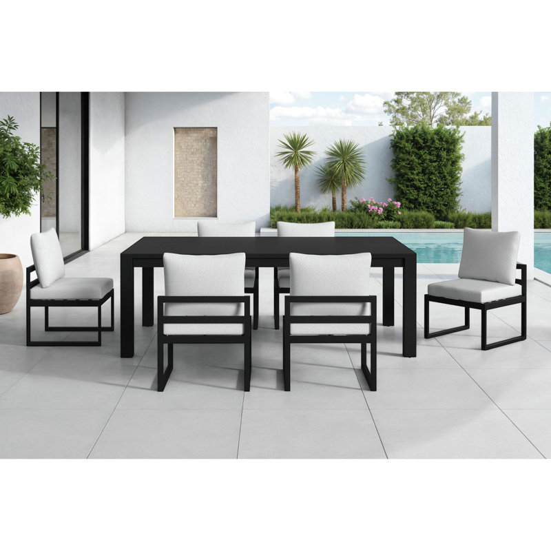 Gardea 7PC Standard Height Dining Set In Whistler Black-Table And Six Chairs, 6