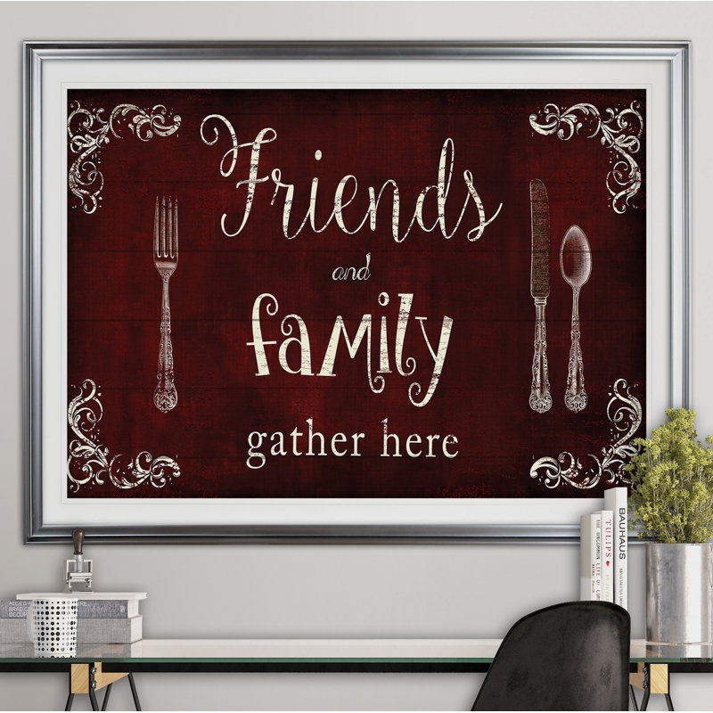 «Friends and Family», reproduction de peinture acrylique encadrée, H 24 po x l 32 po x P 1,5 po, argent