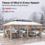 Pavillon de jardin en bois 12 pi x 20 pi Sunjoy, pavillon de jardin extérieur en acier à toit rigide, pavillon de jardin en bois avec cadre en cèdre avec toit en métal à 2 niveaux, convient aux patios, à la pelouse et à la cour arrière-97829716-97829249