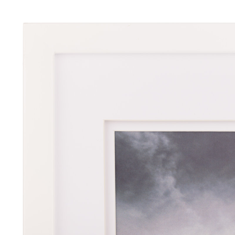 8x10 White Wood Picture Frame with Double Mat