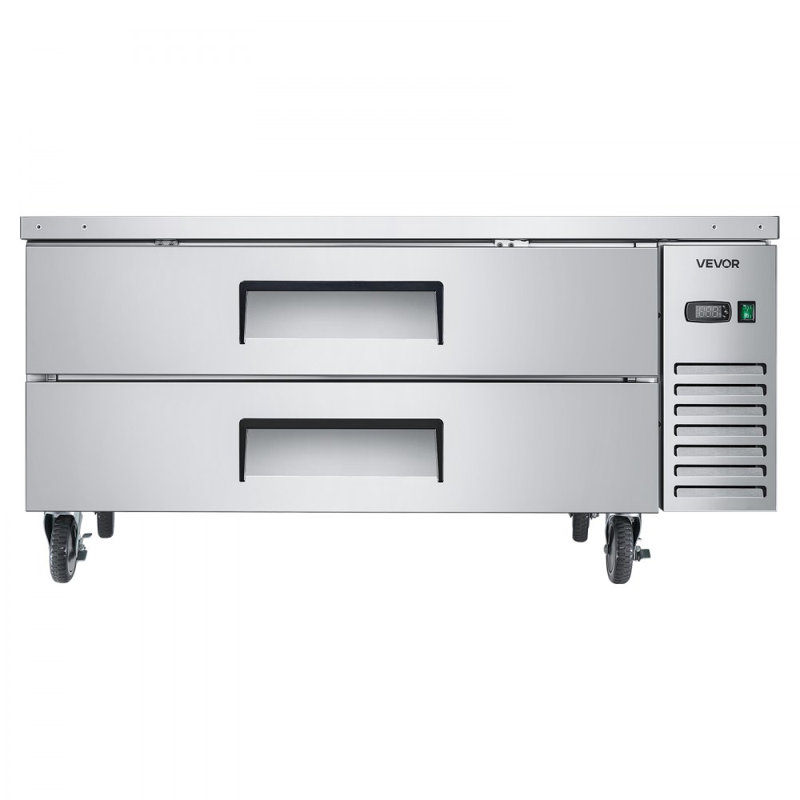 Commercial Chef Base Refrigerator Kitchen Prep Worktable 52 inch Dual Drawer