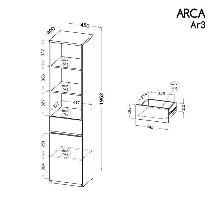 Ottuso 195cm H x 45cm W Standard Bookcase, Arctic White
