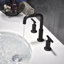 Robinet de lavabo de salle de bain espacé noir mat avec tuyau d'alimentation en eau et cartouche CUPC