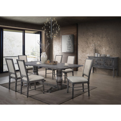 Weathered Grey 7Pcs Dining Room Set