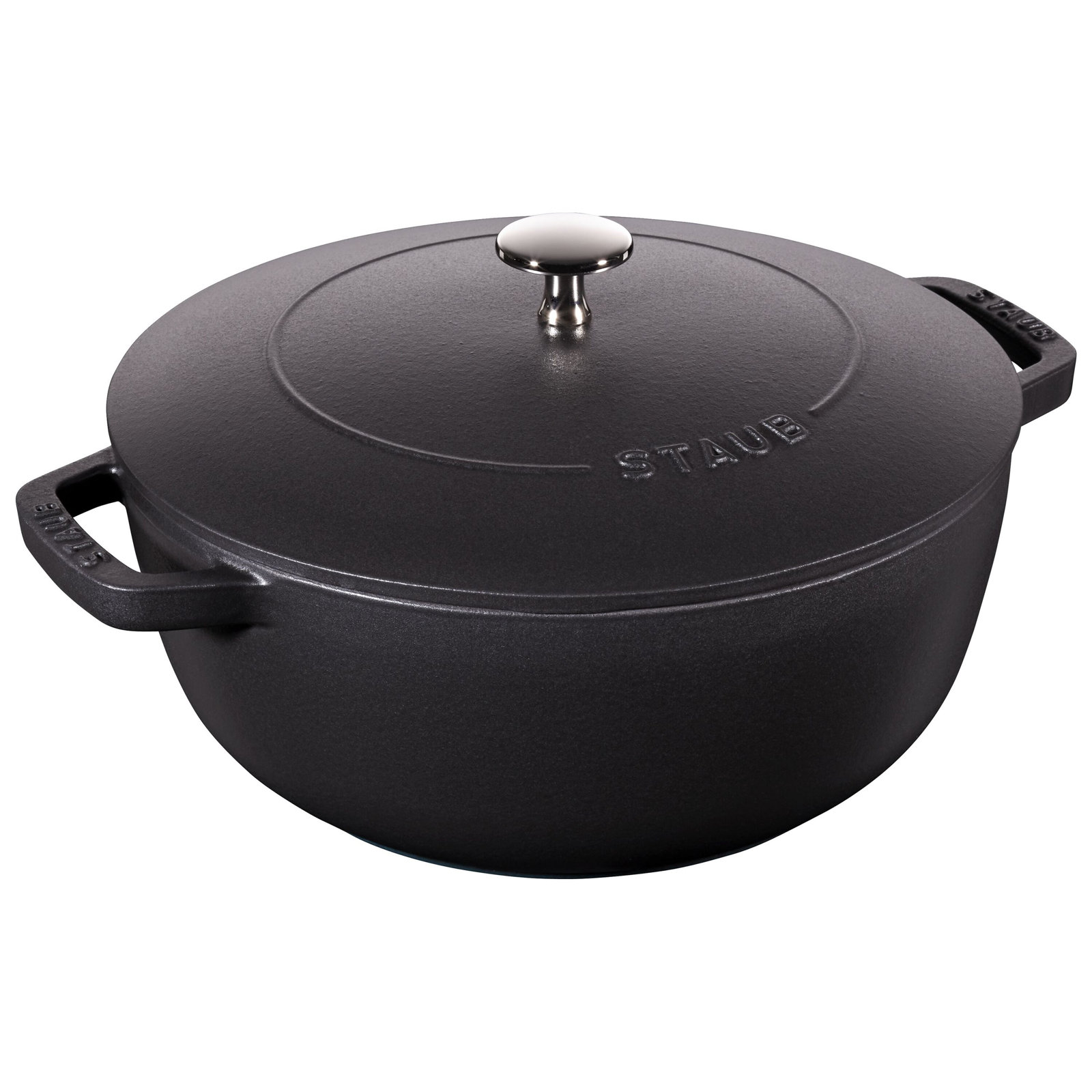 Staub Cast Iron 3.75-Quart Essential French Oven, Serves 3-4 Hand Crafted In France, Black Matte