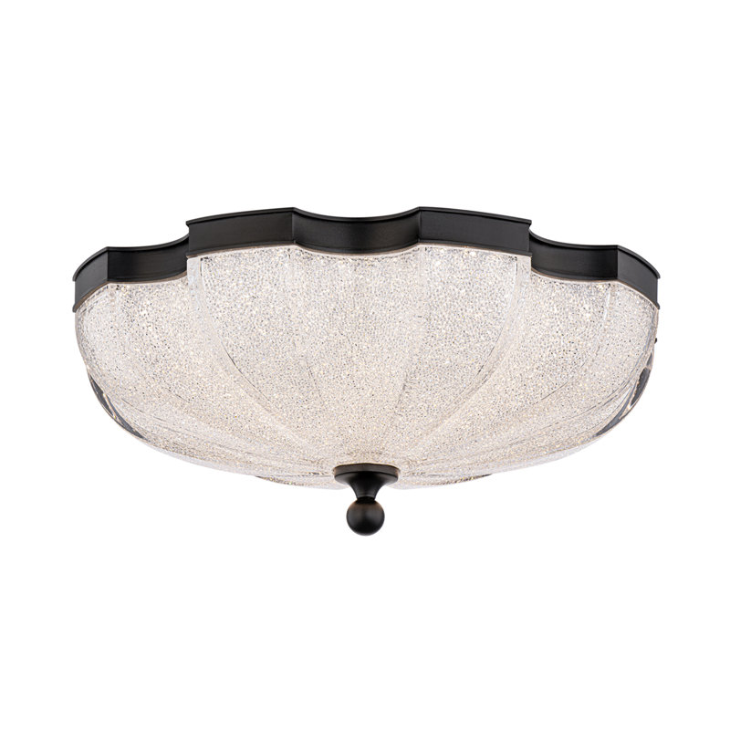Cupola 1 Light Crystal LED Flush Mount, Black