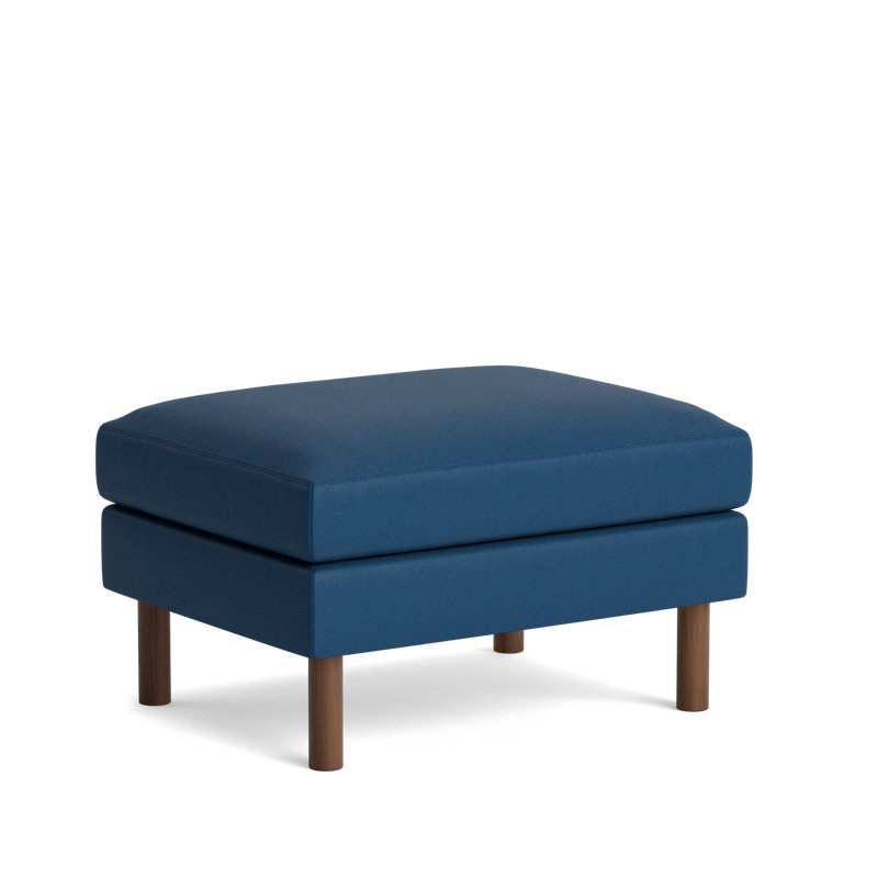 Laguna Ottoman, Leather - Deep Blue