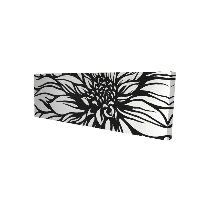 Contour de fleur de dahlia | Décoration murale botanique blanche