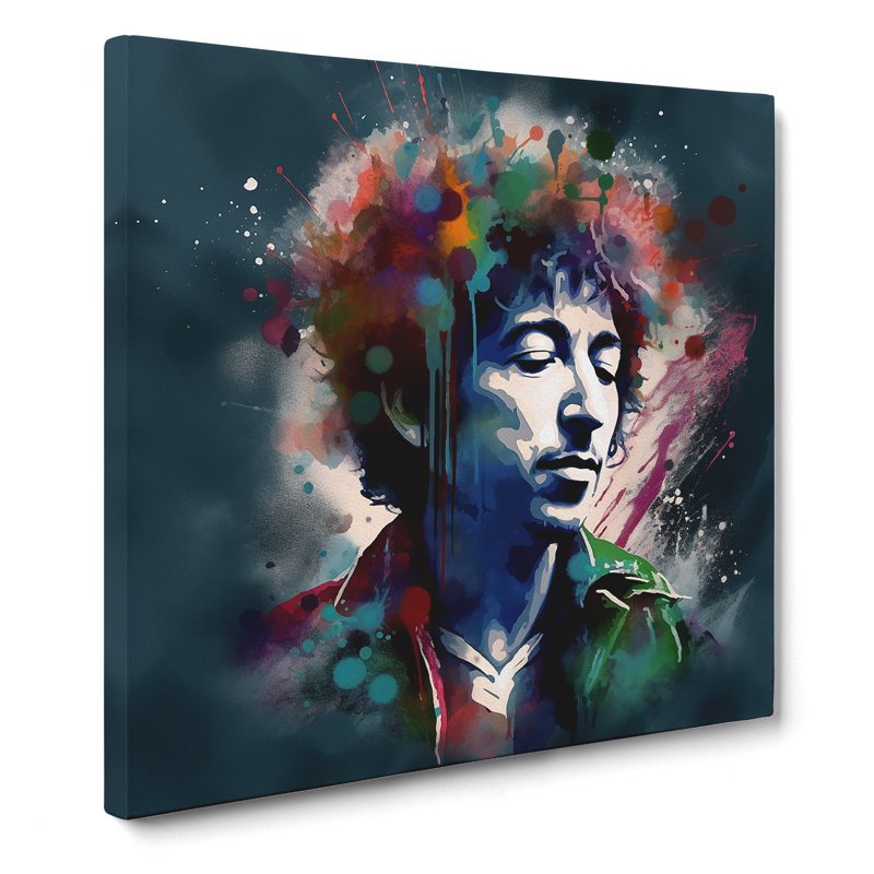 Bob Dylan Digital - No Frame Print, 35cm H x 35cm W x 3cm D