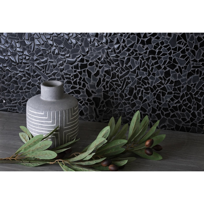Glass Pebbles Mosaic Wall & Floor Tile, Black