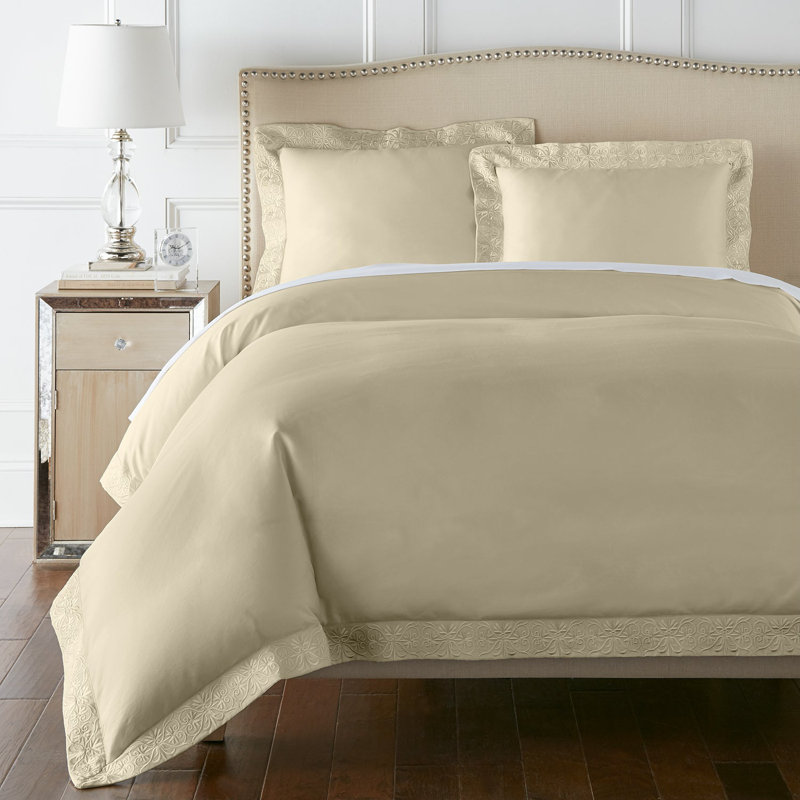 Ariane Duvet Cover Set, Queen Duvet Cover + 2 Standard Sham, Tan