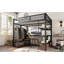 Grand lit mezzanine avec tablettes de rangement, lit mezzanine en métal