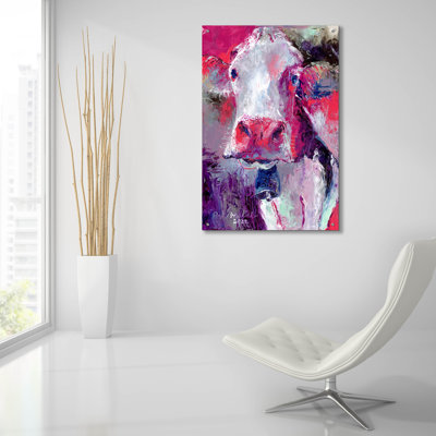 «Red Cow» par Richard Wallich, art mural en verre acrylique
