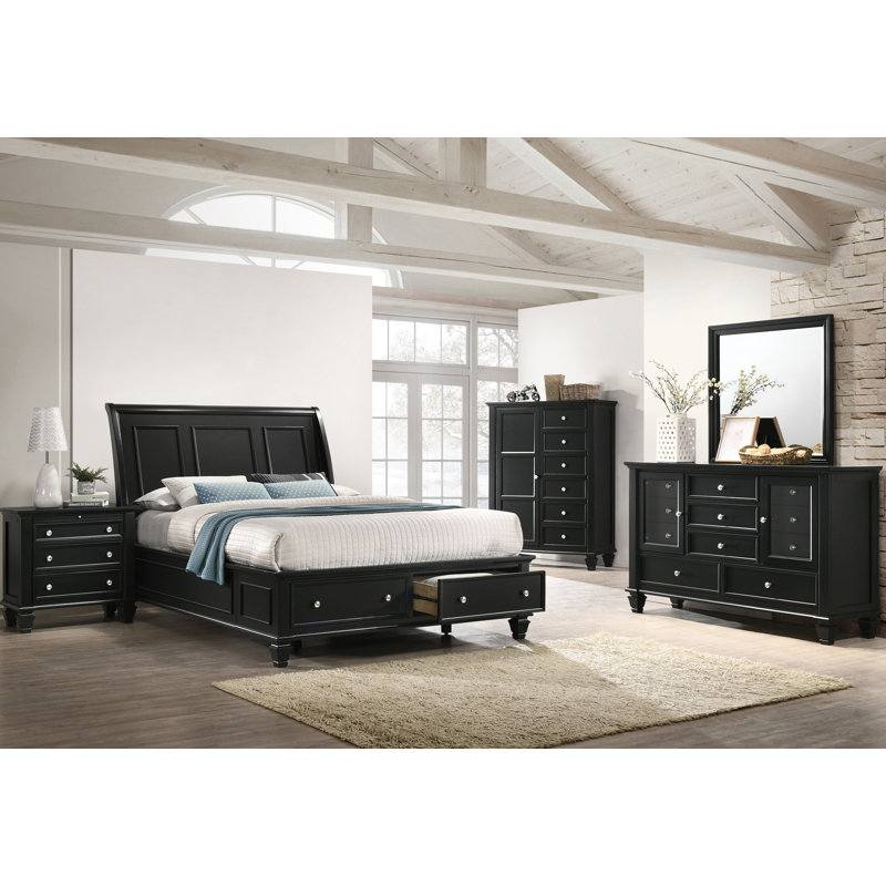 4 Piece Bedroom Set in Black