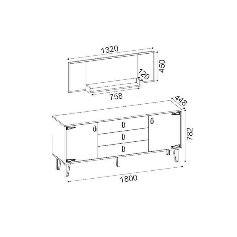 Biu 180cm Sideboard