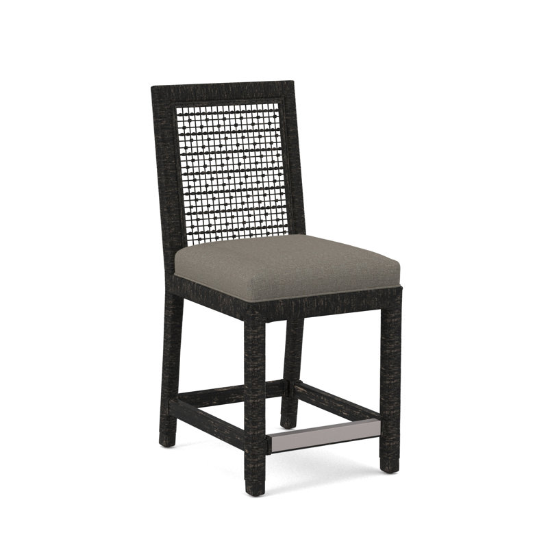 Pine Isle 24" Counter Stool, Gray Sugar Performance, Antique Black