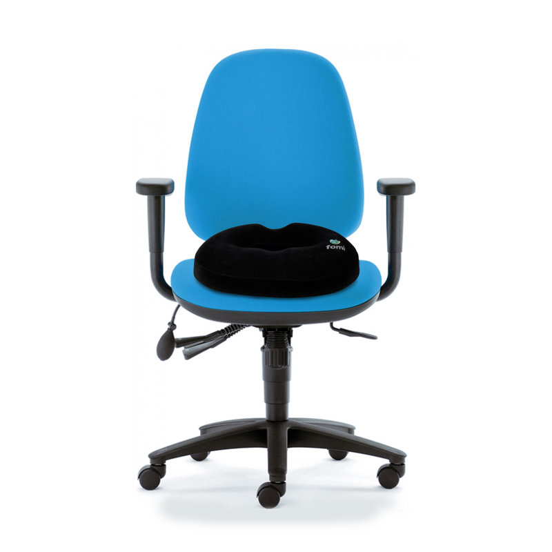 Black Memory Foam Donut Seat Cushion with Velour Cover