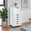 Armoire d'appoint blanche Barakha avec 1 armoire et 5 tiroirs H 41,49 po x l 19,21 po x P 15,98 po-1267904746