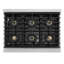 ZLINE Autograph Edition 36 in. 5.2 cu. ft. Paramount Dual Fuel Range W/ 6 Burner DuoPro Cooktop and Electric Convection Oven in Satin Stainless Steel W/ Black Matte Door and Champagne Bronze Accents-117395823