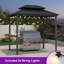 Pavillon de jardin mauve à toit rigide mauve pour terrasse avec 24 ampoules transparentes et tablettes-114335412
