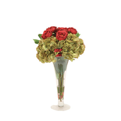 Arrangement floral mélangé dans un vase