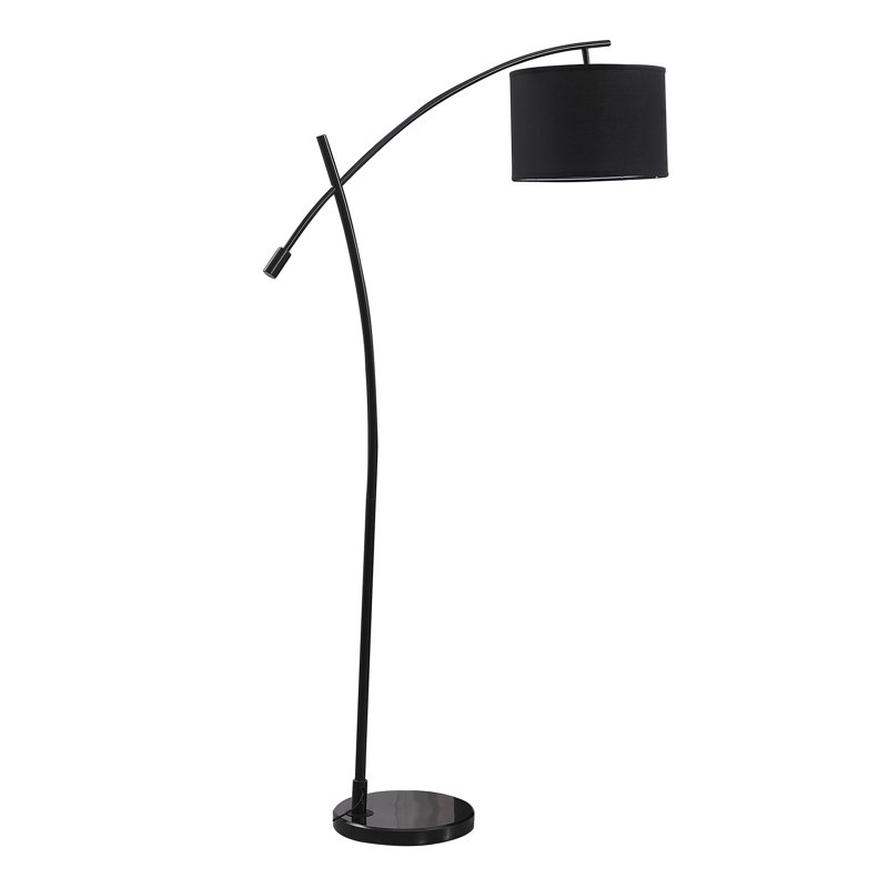 Lampe sur pied à DEL 65 po, Noir, Noir