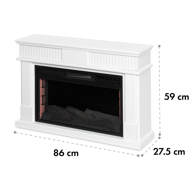 Klarstein 86cm W White Electric Fireplace