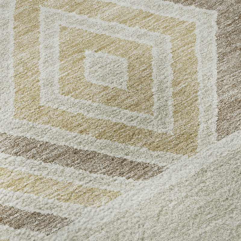 Premium Machine Washable Prisco Ivory Rug, Rectangle 10' x 14'