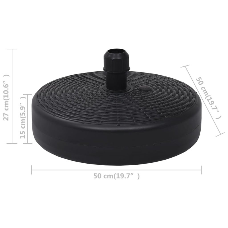 Support de parasol de patio extérieur en PEHD noir